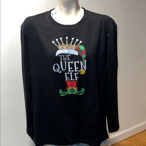 NWOT HOLIDAY L/S T- SHIRT - QUEEN ELF